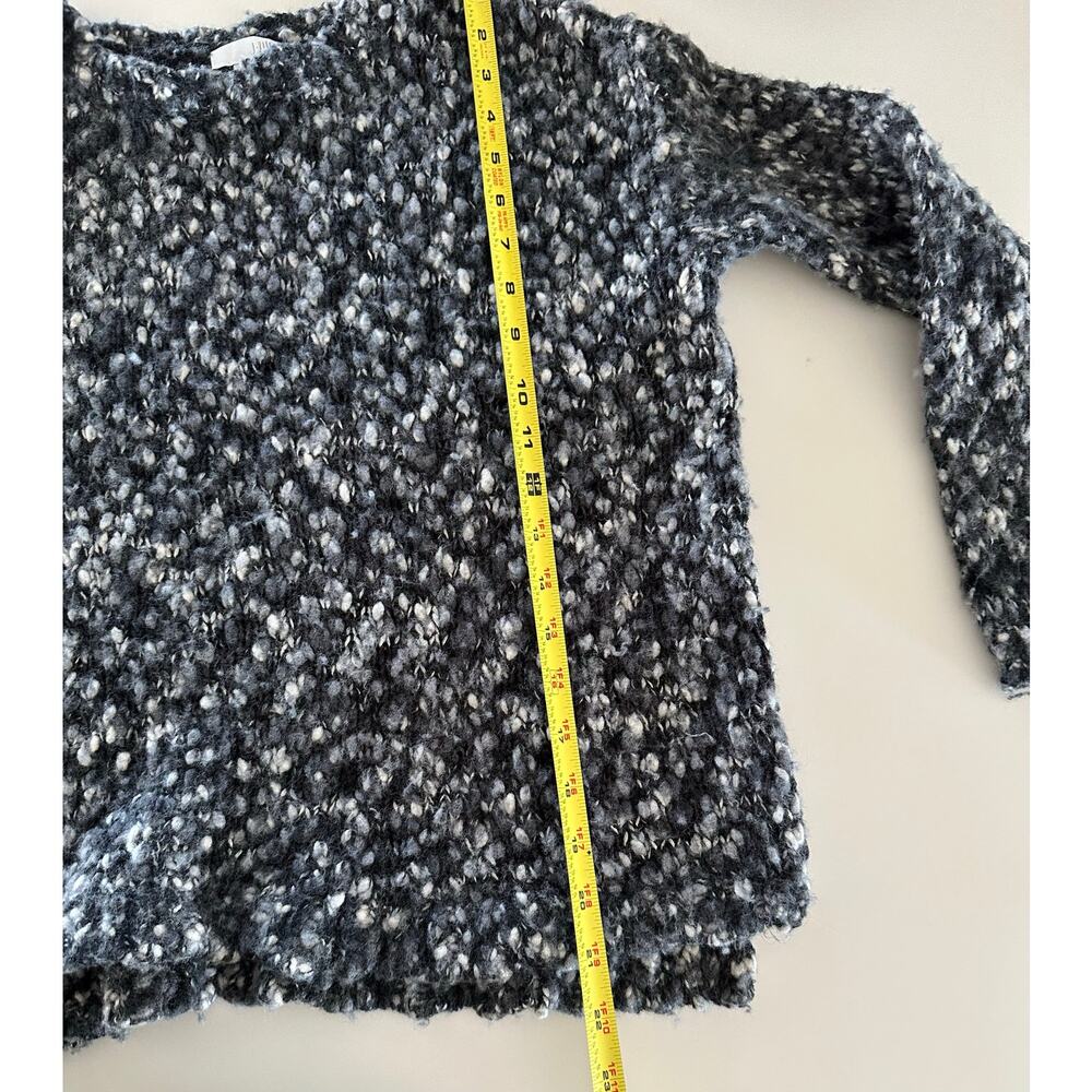 J Jill S wool blend natural marled knit sweeter blouse grey top longsleeve black - Picture 8 of 8